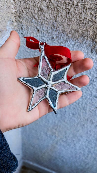 Ръчно изработени от стъкло и калай , коледни играчки за елха