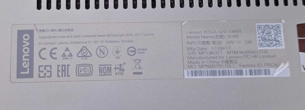 Laptop core i5 gen 7 - Lenovo Yoga 520 - functional dar touch spart