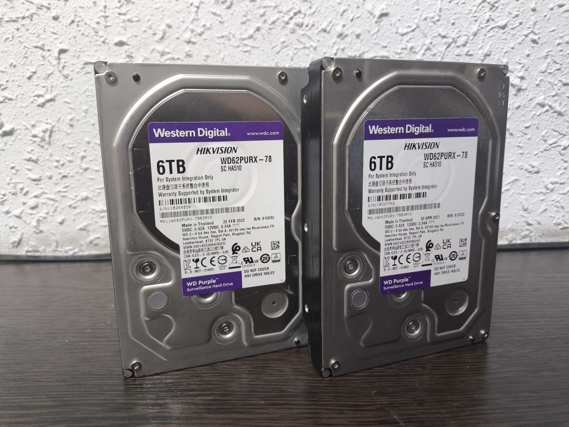 HDD WD Purple 6Tb 2шт