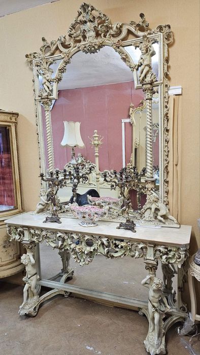 Веницианска барокова конзола със огледало
