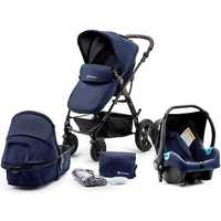 Carucior Kinderkraft 3 in 1 Moov, Albastru