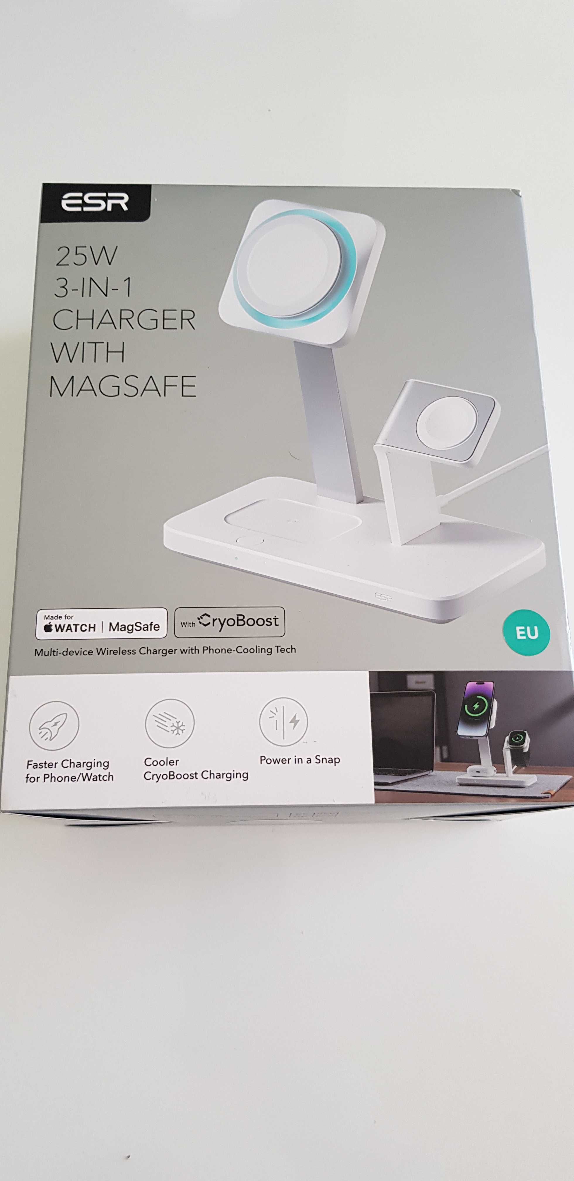 ESR Зарядна станция 25W 3-в-1 безжично зарядно устройство с MagSafe