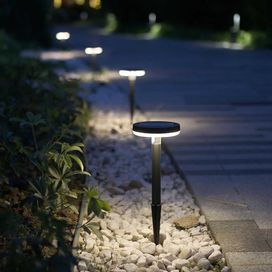 DAWALIGHT Соларни градински лампи, IP65 Водоустойчиви, 4 броя, черни