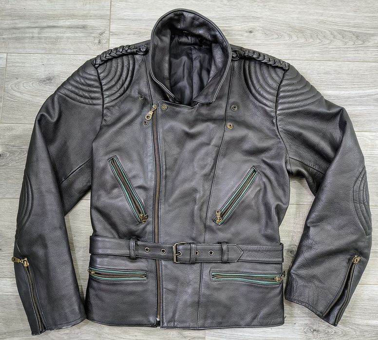 Geacă moto clasică din piele naturală, M