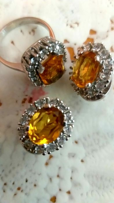 Vand superb set din argint cercei si inel