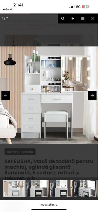 Masa de toaleta pentru machiaj