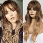 Peruca T98 Blonda Ombre Satena Aspect Natural Par scurt blond breton