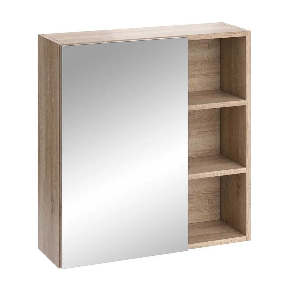 Dulap cu oglindă pentru baie | 4111 Senyo Stejar