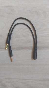 Vând cablu splitter audio jack 3.5mm (mama) la 2x jack 3.5 (tata)