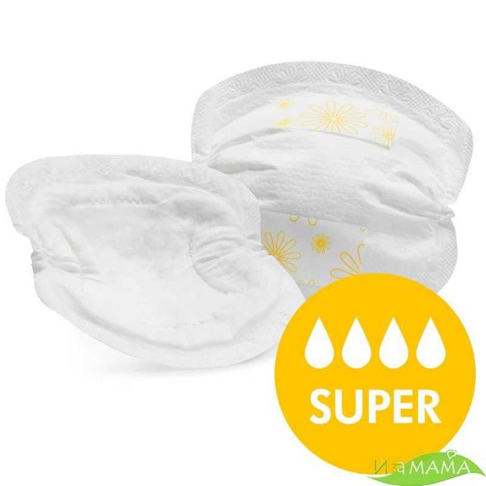 Подплънки за кърма Medela - Safe&Dry, 60 броя