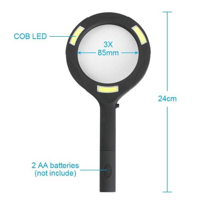 LED Лупа Работна Лампа с Осветление, увеличение х3 четене, работа 80 м