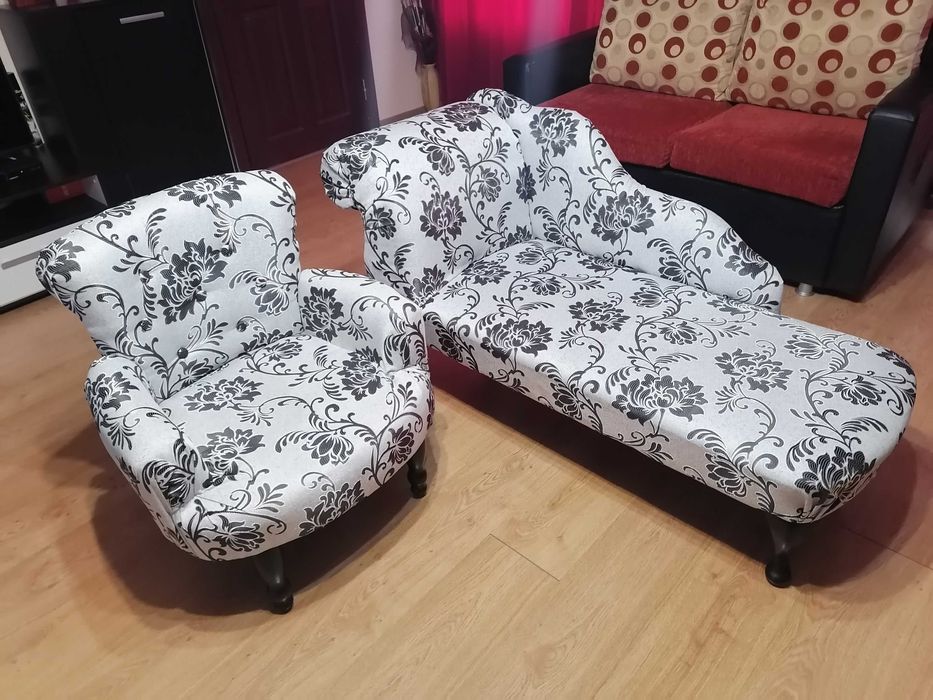 Ретро диван  - лежанка и фотьойл