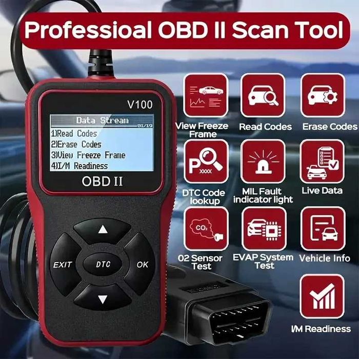 OBDII уред за четене и изтриване на автомоболни грешки