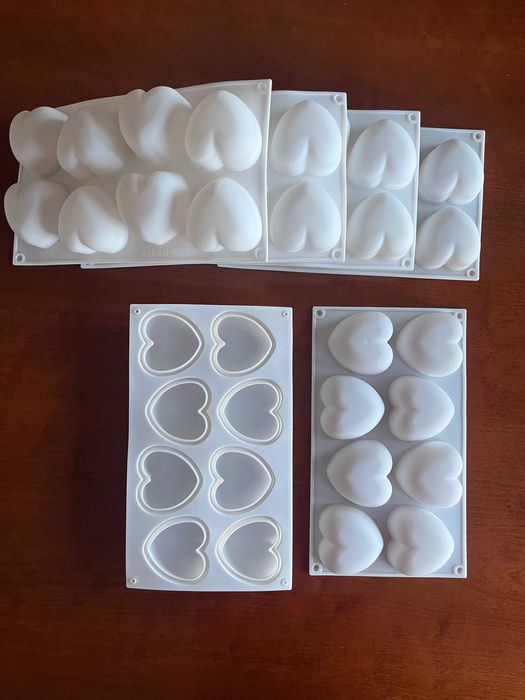 3D Силиконови форми молд сърце за сапун, шоколад, мъфини и др