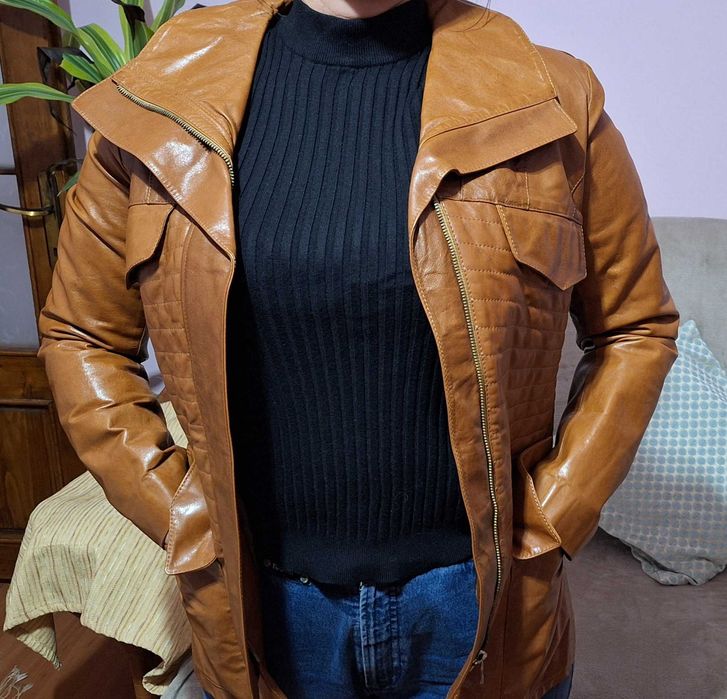 Geacă piele naturală cowgirl