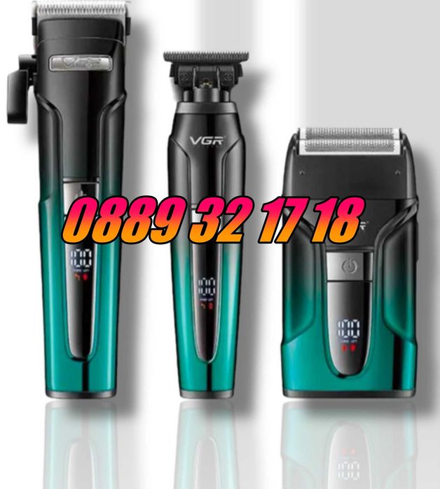 Комплект Машинка за подстригване, самобръсначка и тример VGR 694