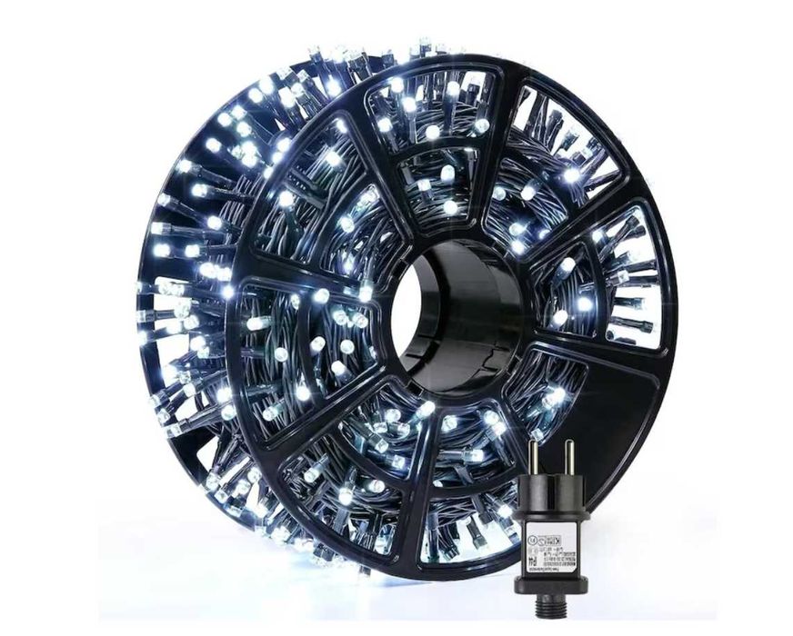 Instalatie de craciun rola, 50 m, Exterior & Interior, Lumina Alba