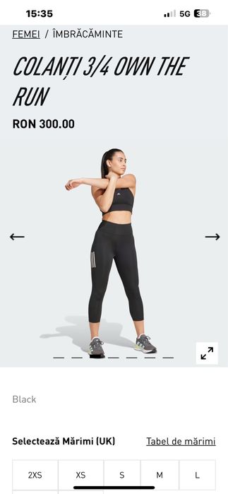 Colanti Adidas On The Run 3/4, XS