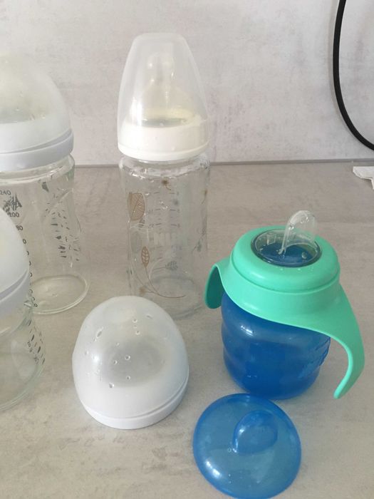Комплект за новородено - Шишета стъкло, ръчна помпа, стерилизатор