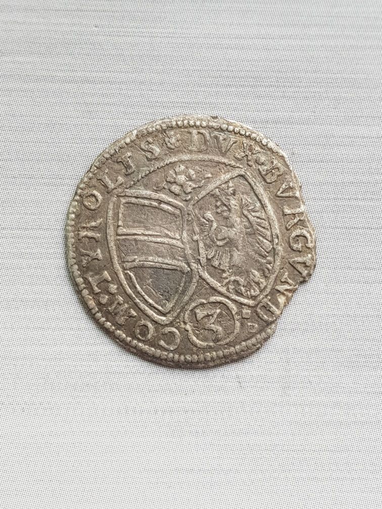 Moneda casa de Habsburg 3 kreuzer 1650 Ferdinand Carol
