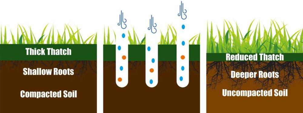 Aerator gazon cu carotare