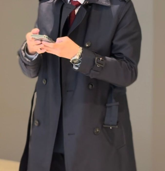 Плащ ZARA  оригинал мужской синий