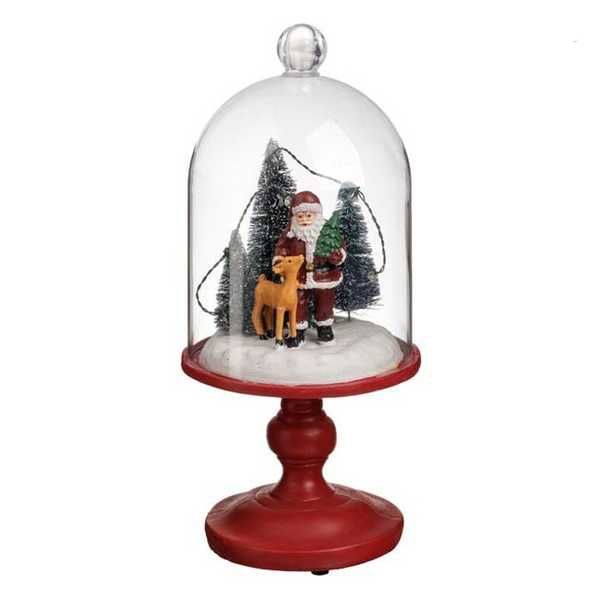 Коледен декоративен купол с елени и Дядо Коледа, LED осветление