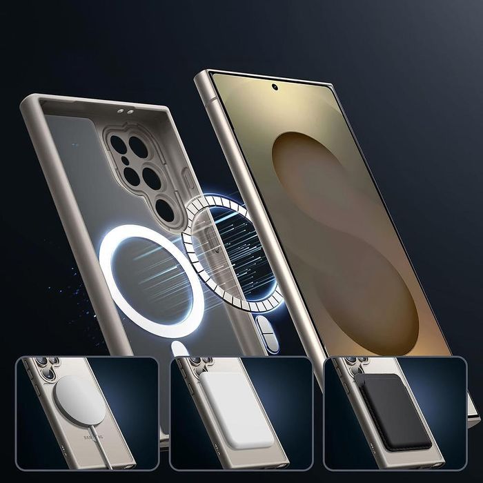 Матов magsafe кейс за samsung galaxy s24 ultra - титаниево сив