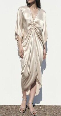 Сатенена рокля ZARA златиста Бохо стил Код  4437/092/808