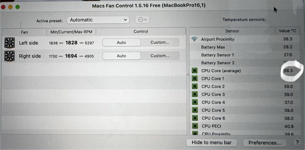 Apple Macbook Pro 16 2019 i7 16gb RAM