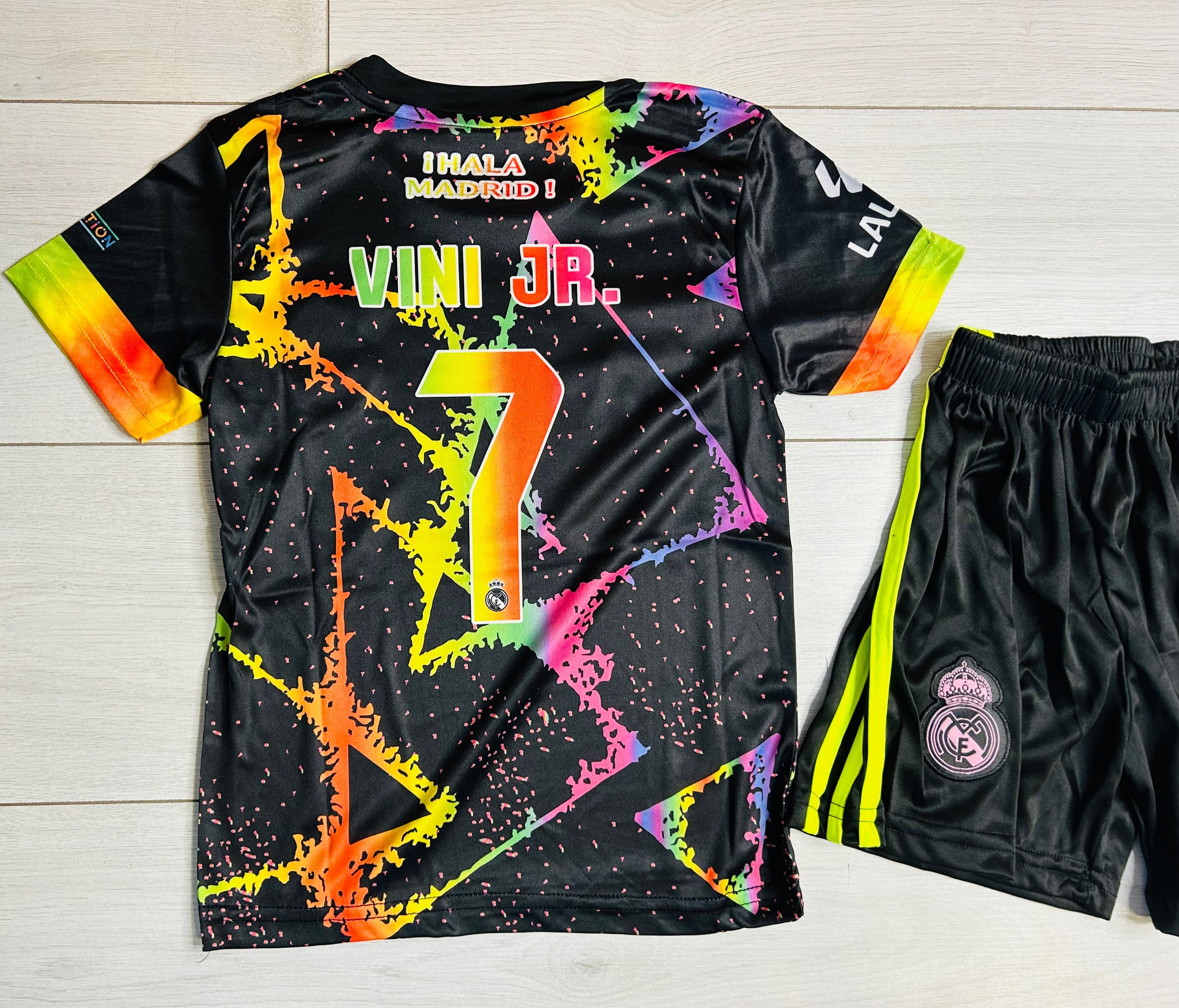 Tricou compleu copii Real Madrid vini Jr 7 multicolors kit 2025
