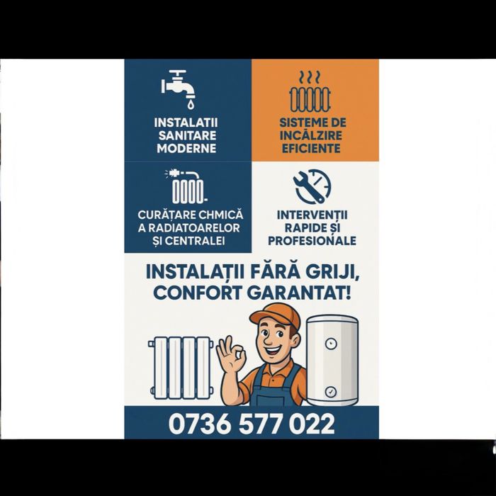 Instalator instalatii sanitare termice spalare curatare chimica