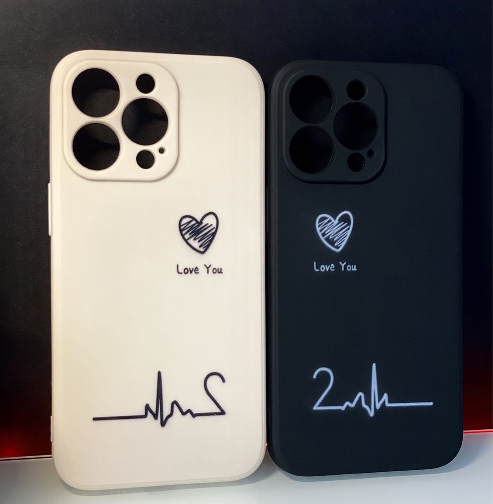 Husa Iphone Pereche (2pcs Heart Pattern) pentru Iphone 13 pro