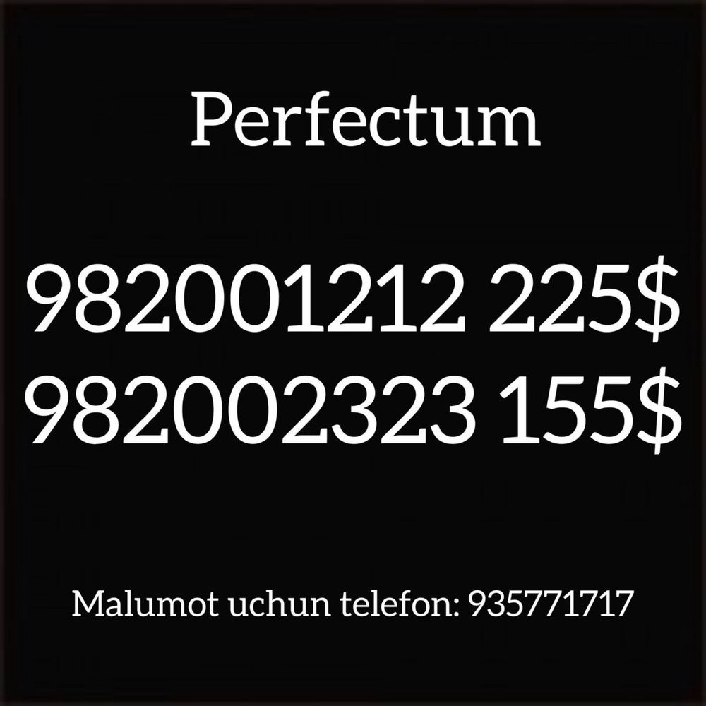 Perfectum nomerlar sotiladi