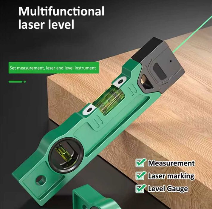 Nivela, cumpănă, boloboc cu laser verde și acumulator