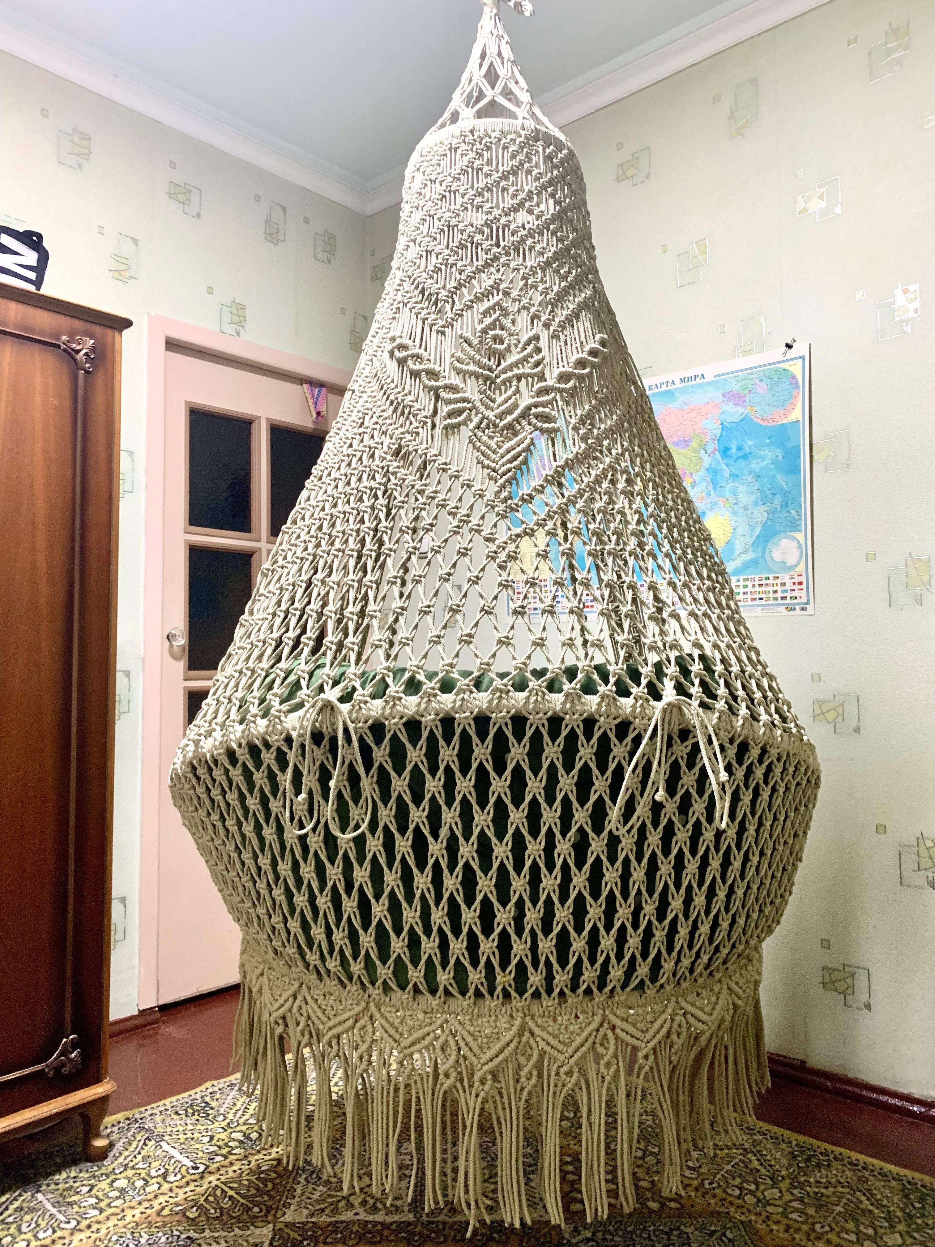 Кресло гамак подвесной, для интерьера комнаты, балкона, террасы, двора