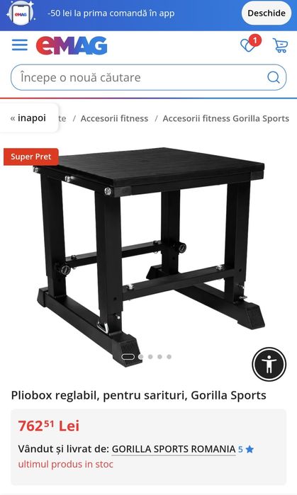 Pliobox reglabil, bancă reglabilă