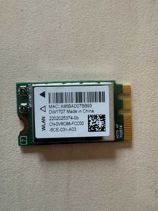 PF Vind card - Dell DW1707 Mini Ngff WiFi Wireless BlueTooth 4.0 Card