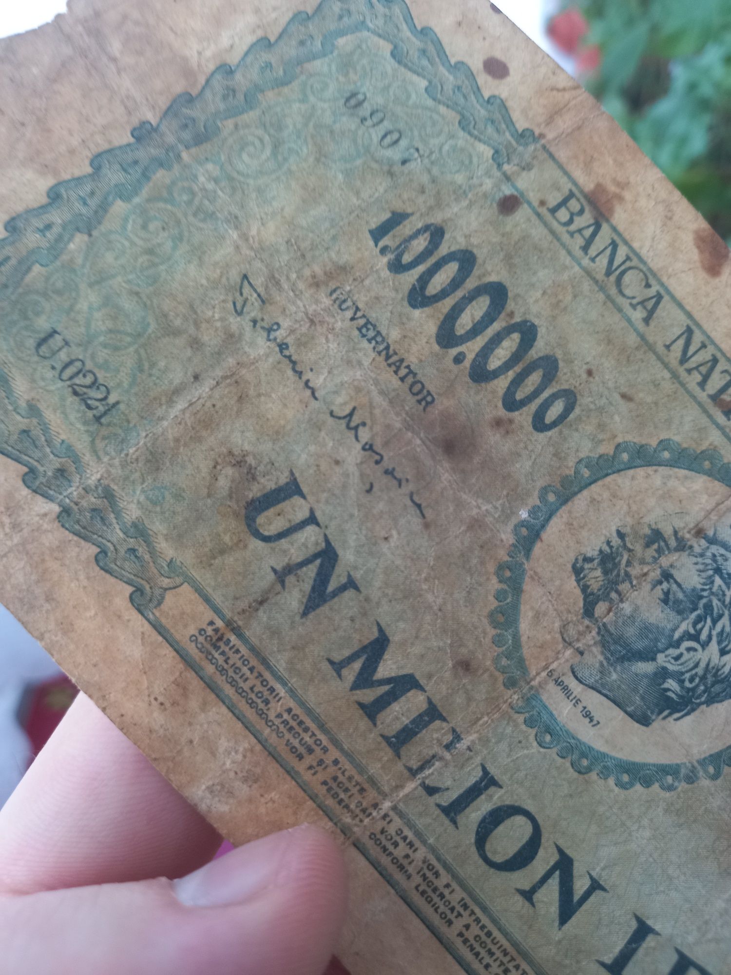 Bancnota ,,1.000.000" Veche ( 1947)  !!!