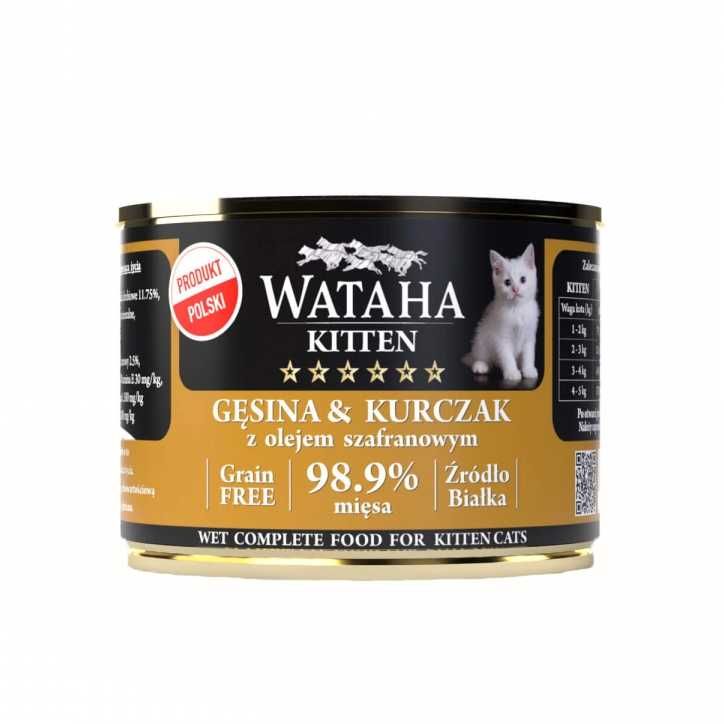 Conserva Wataha HUNT Kitten, 98.9% Carne, Cu Pui Si Gasca, 200g