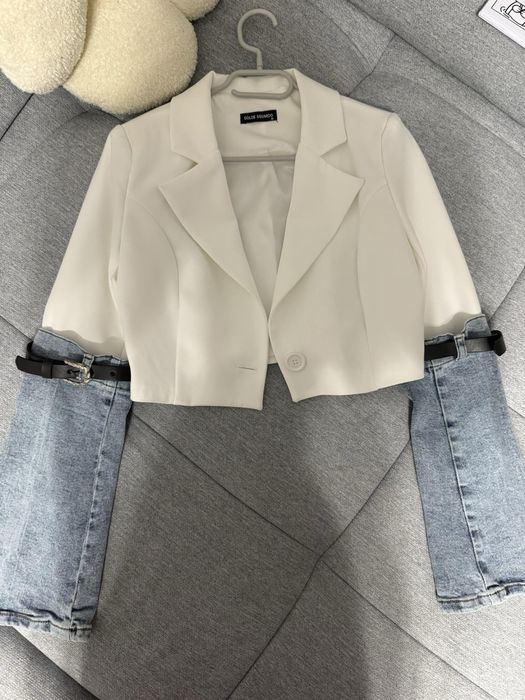 Сако с дънкови ръкави