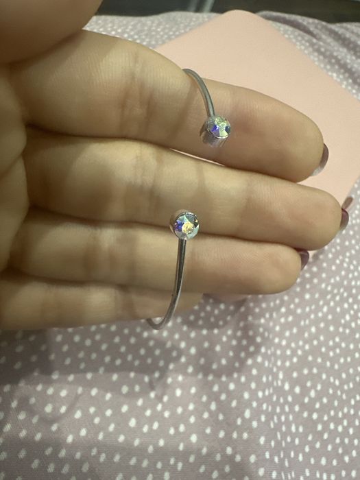 Сребърна гривна с камъни Swarovski