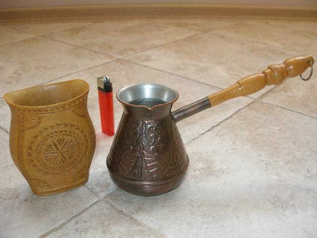 Медно Джезве&Дървена Ваза