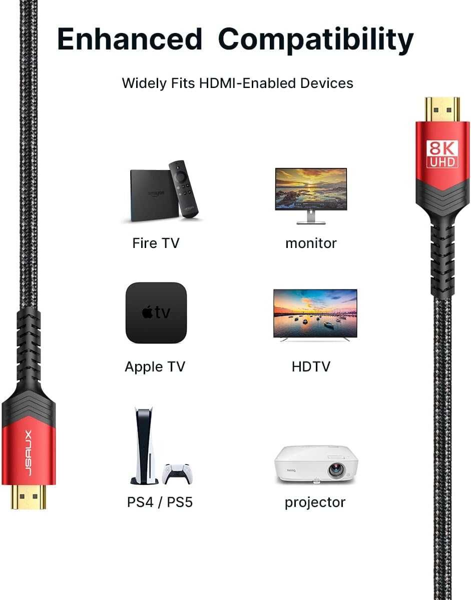 Cablu HDMI 2.1 8K 2m 48Gbps 8K HDMI 2.1 HDR eARC Dolby Atmos HDCP