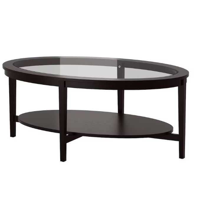 Холна маса - IKEA Malmsta - дърво и стъкло