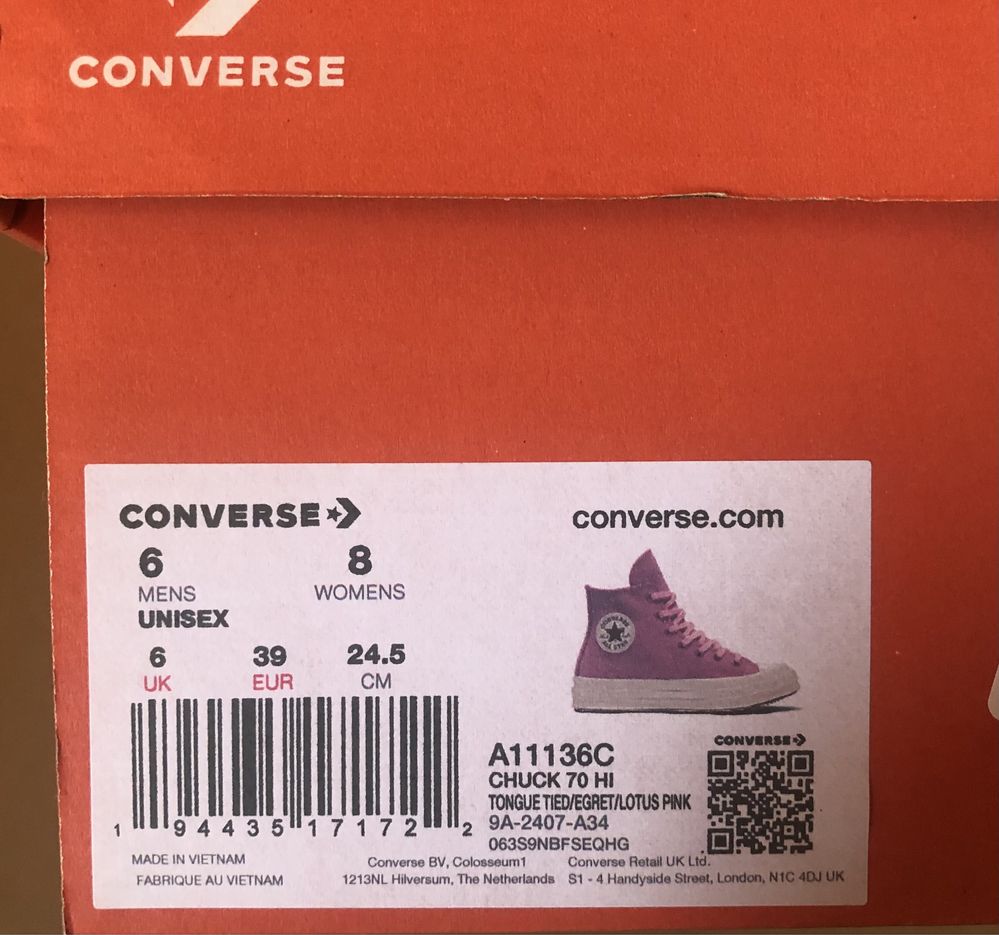 Converse Chuck 70 High Suede ОРИГИНАЛНИ дамски кецове -  39/25,5см