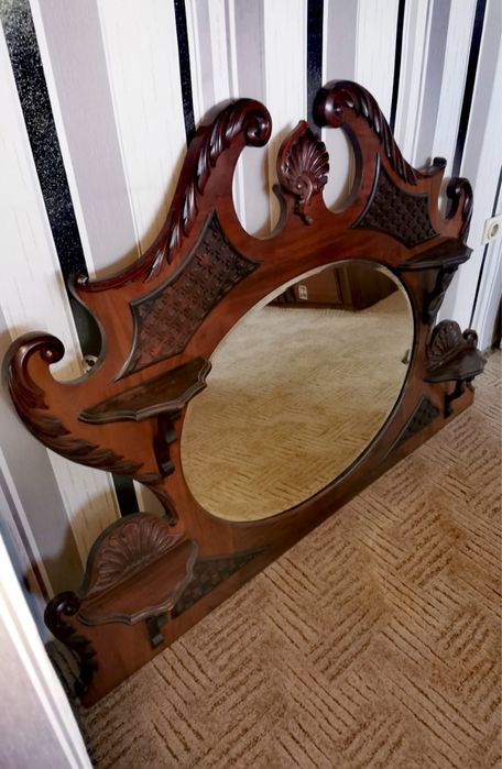 Огледало Викторианско масивно тежко махагон орех 100 х 140 см.