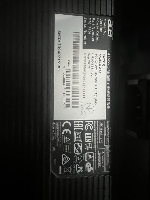 Monitor Gaming Acer KA251Q 24.5 inch