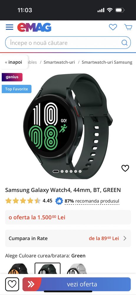 Samsung Galaxy Watch 4 ,44mm Green