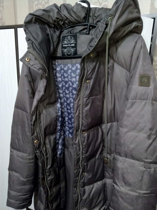 Зимний пуховик FINN FLARE 2XL с капюшоном,пух, шапка в подарок